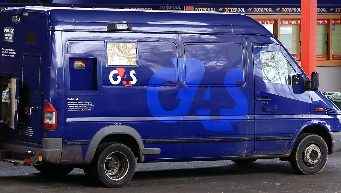 Stock image of a G4S van.