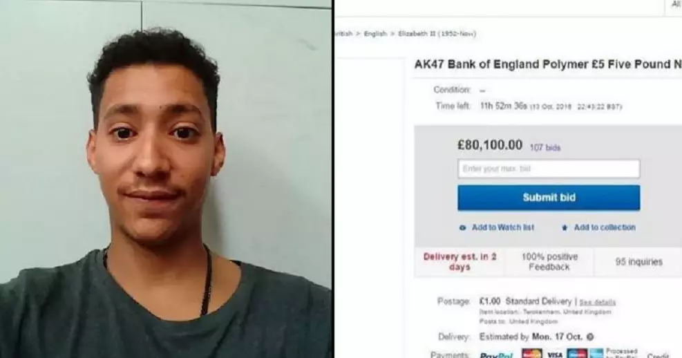 Man Who Sold 'AK47' Fiver For £80,000 On eBay Is Trolled By The Winner