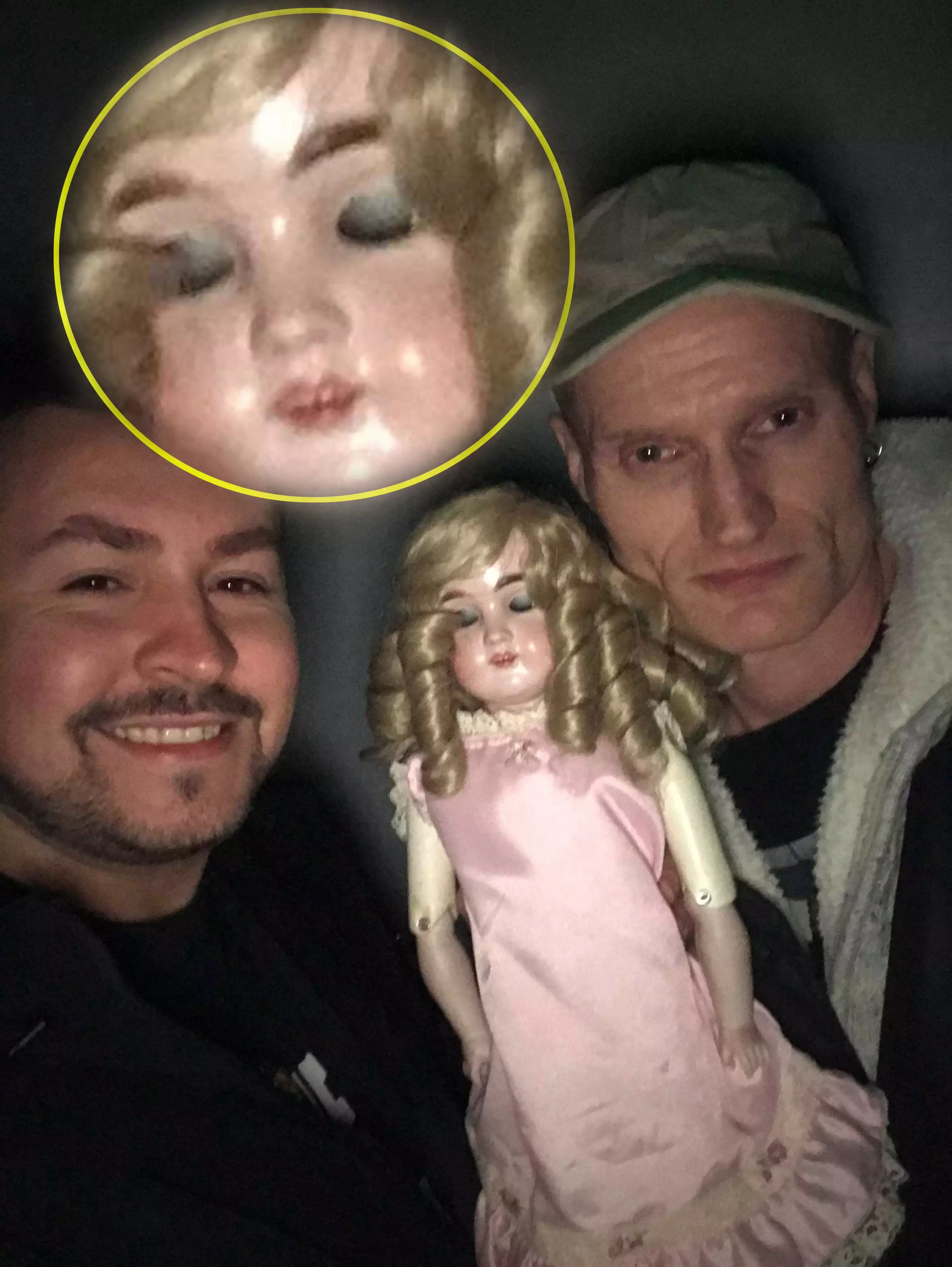 The doll appeared to blink in the photo, despite having no eyelids.