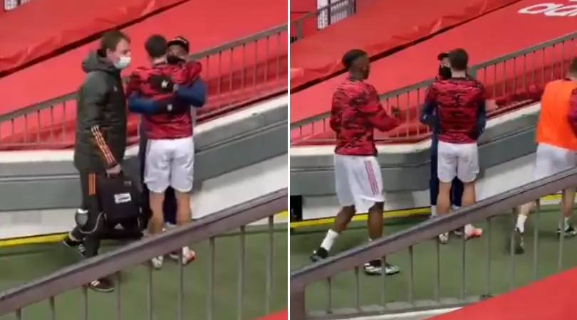 Footage Of Bruno Fernandes Hugging Jesse Lingard Before Kick-Off Is Incredibly Heartwarming