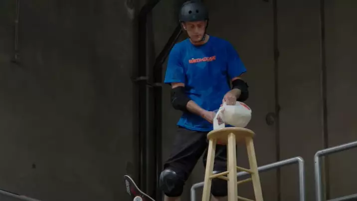 Tony Hawk Performs Incredible Trick While Holding Glass Of Milk