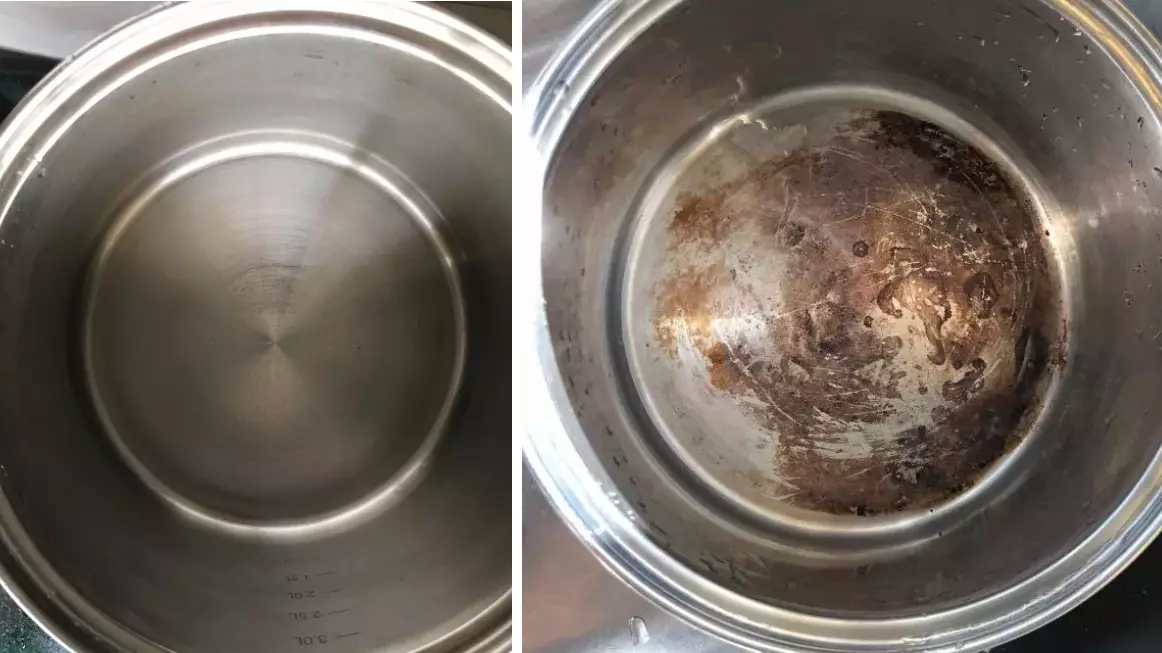 Woman Uses Dishwasher Tablet To Clean Burnt Pan And It's Pure Genius
