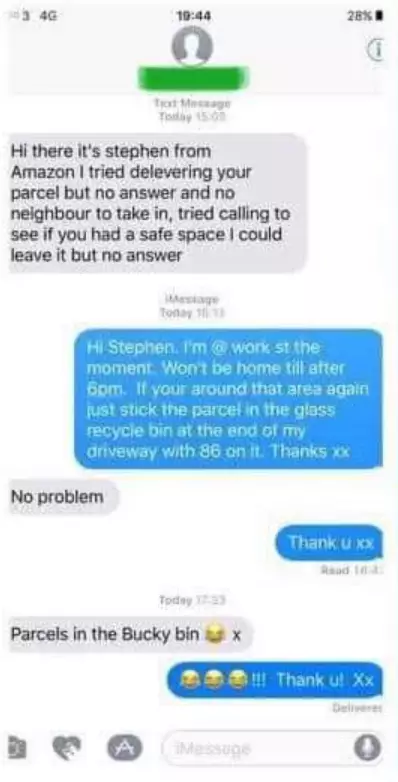 Stephen tried to deliver the package but no one was in.
