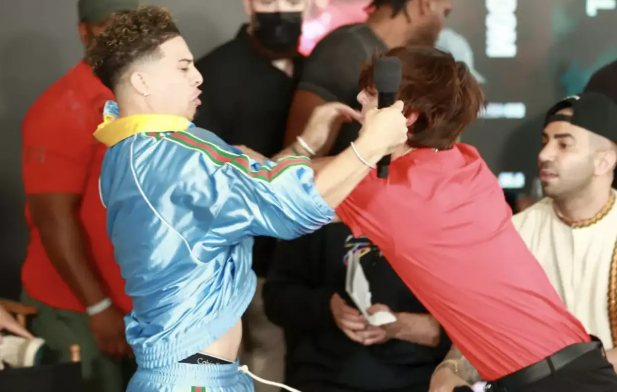 TikTok star Bryce Hall and YouTuber Austin McBroom scrapped during their press conference