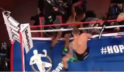WATCH: Bernard Hopkins Gets Knocked Out Of The Ring In Final Fight