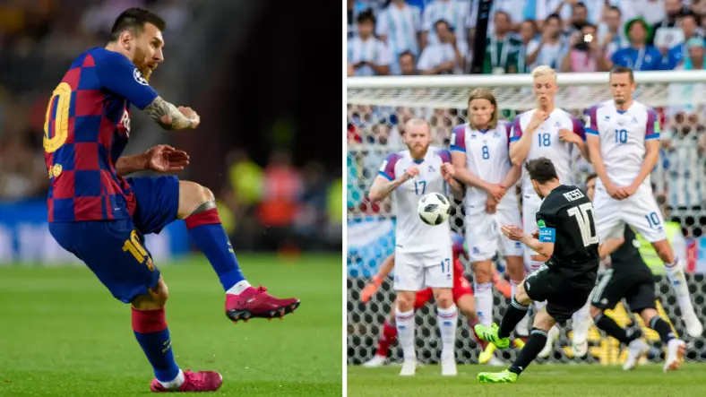 The Mindblowing 'Sprained Ankle' Free-Kick Technique Lionel Messi Has Developed