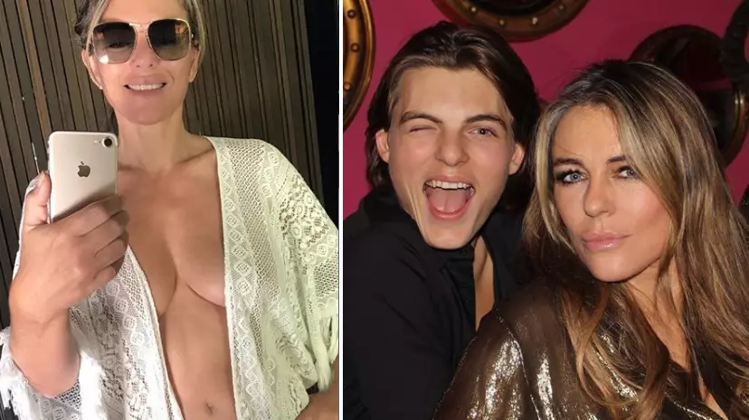 Liz Hurley’s Son 'Wants Her To Stop With Bikini Photos On Social Media'