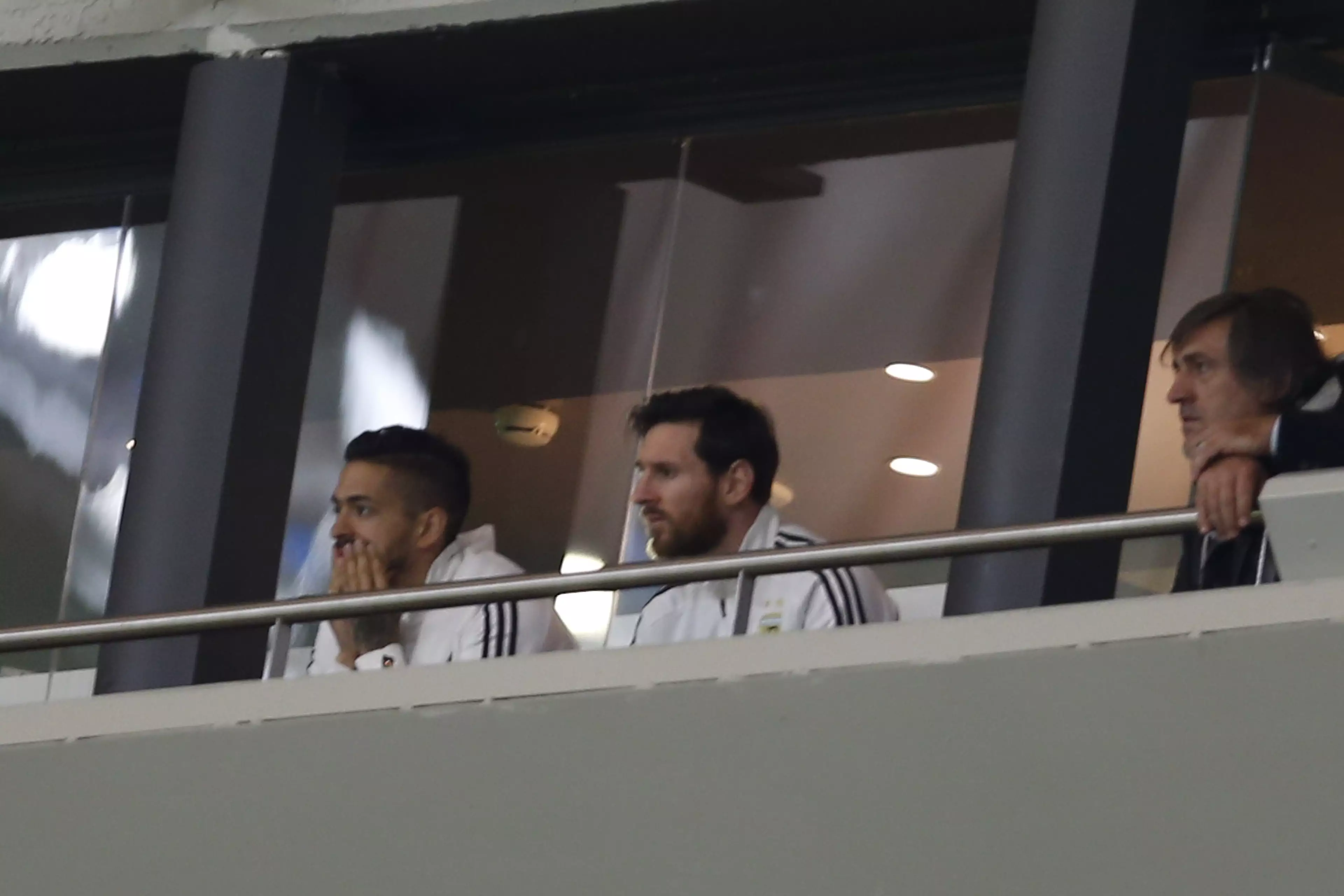 Messi watching on. Image: PA Images