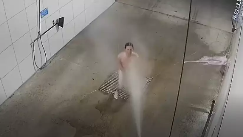 Bizarre Clip Shows Naked Man Taking Shower At Car Wash