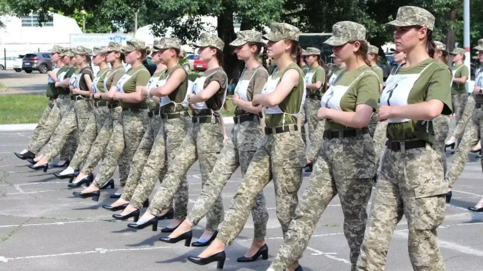Female Ukrainian Soldiers Forced To Parade in High Heels