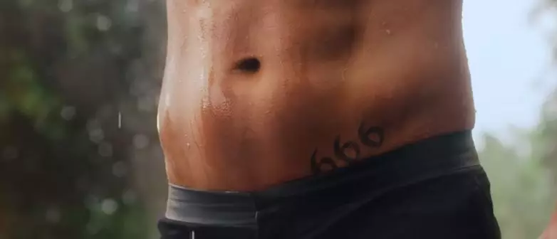 We caught a glimpse of Lucifer's tat.