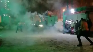 Two Men Stage 'Duel' With Fireworks In Middle Of Street In Russia