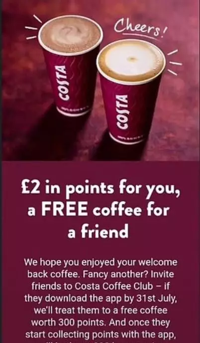 The offer on the app.