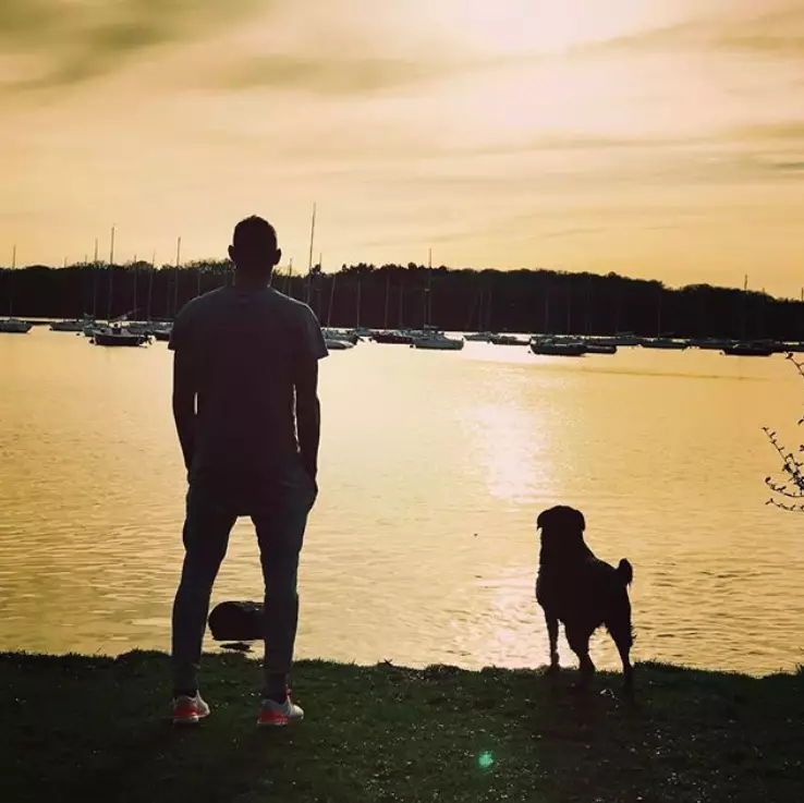 Sala and his dog, Nala.
