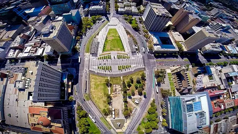 Aerial view of Adelaide.