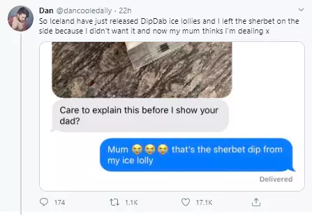 Daniel shared the exchange with his mum on Twitter.