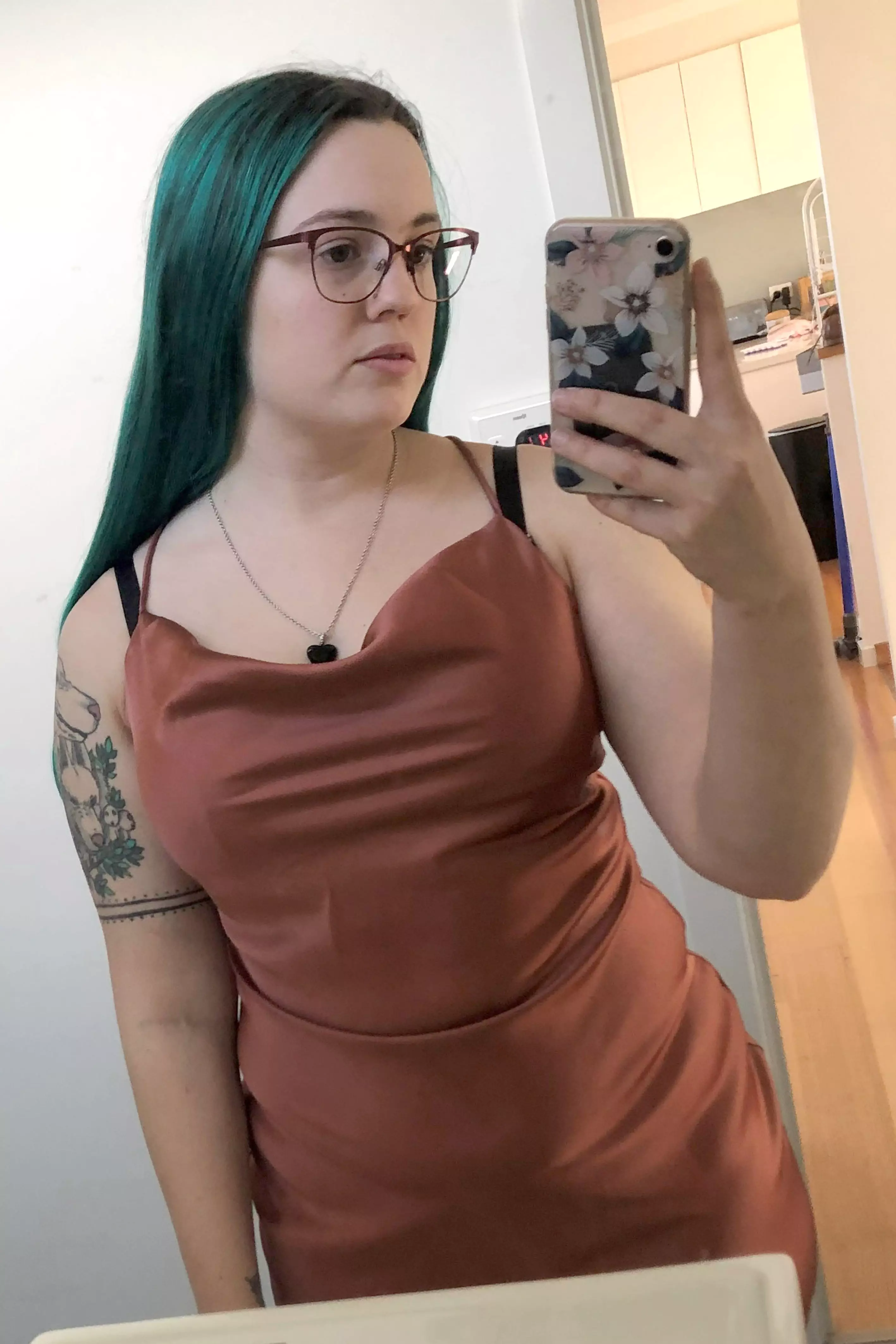The dress now fits perfectly (