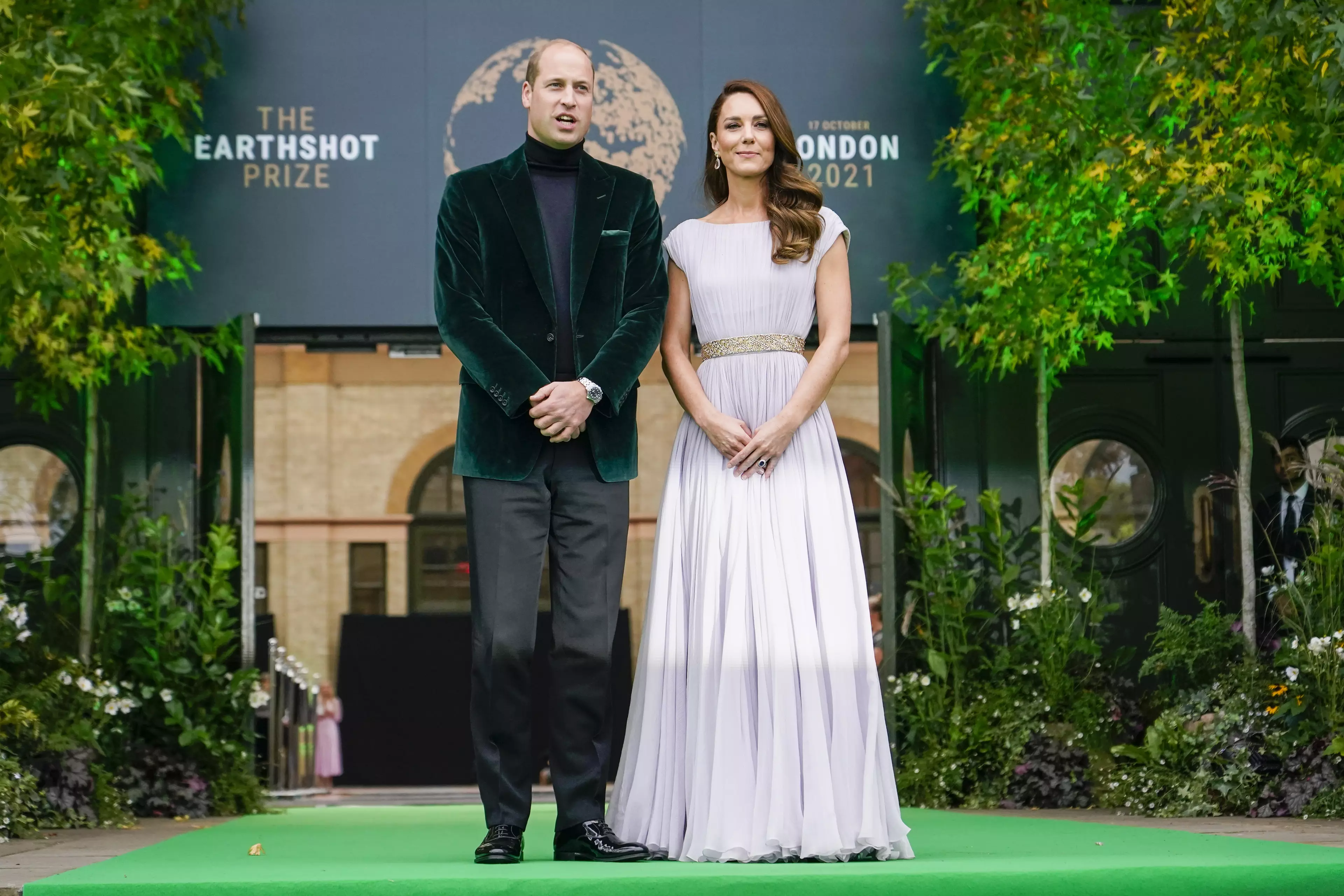 Prince William and Kate Middleton arriving at the Earthshot Awards 2021. (