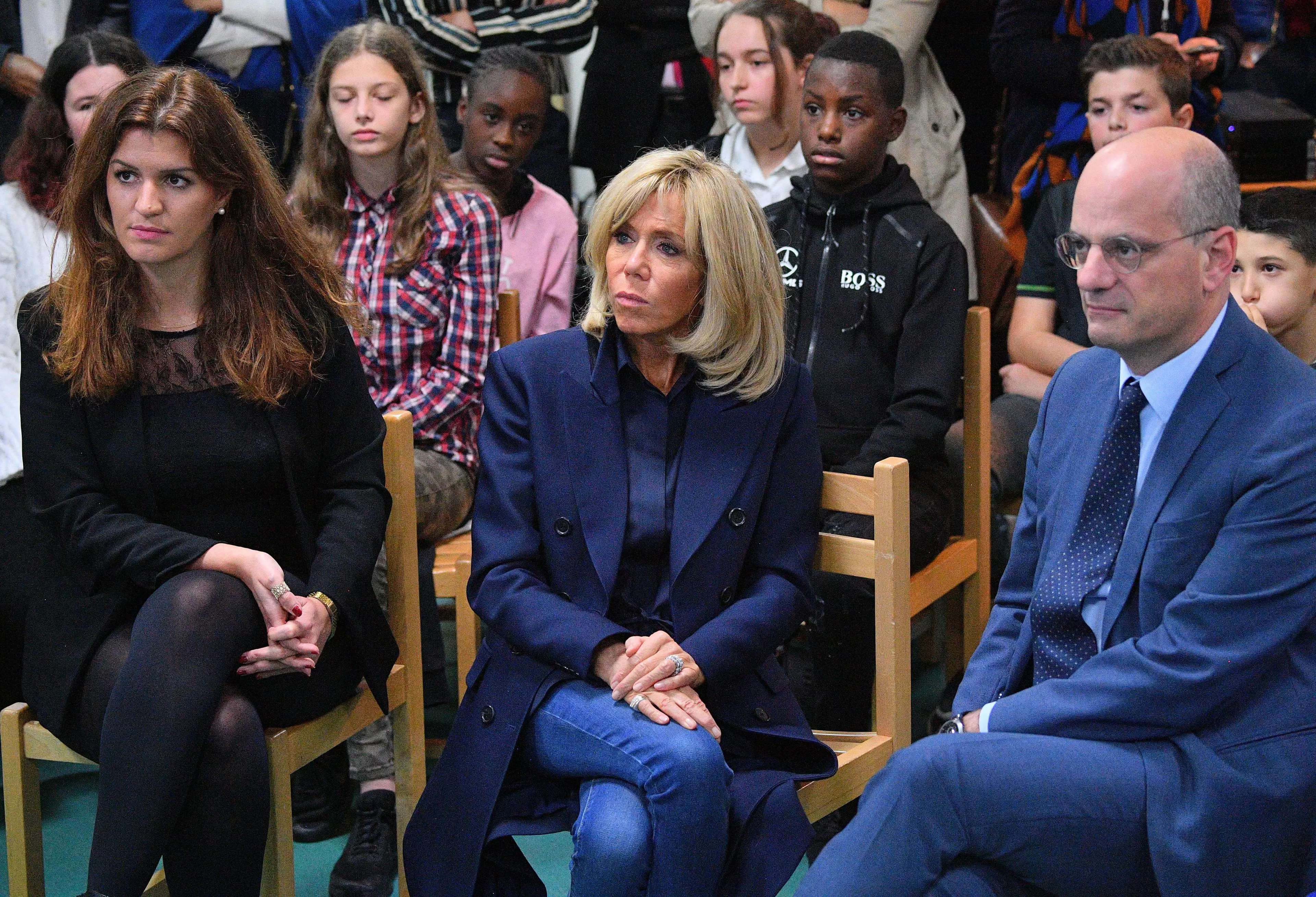 French Education Minister Jean-Michel Blanquer and the French President's wife Brigitte Macron have focused on eradicating bullying in the country. Credit:Abaca Press / Alamy Stock Photo