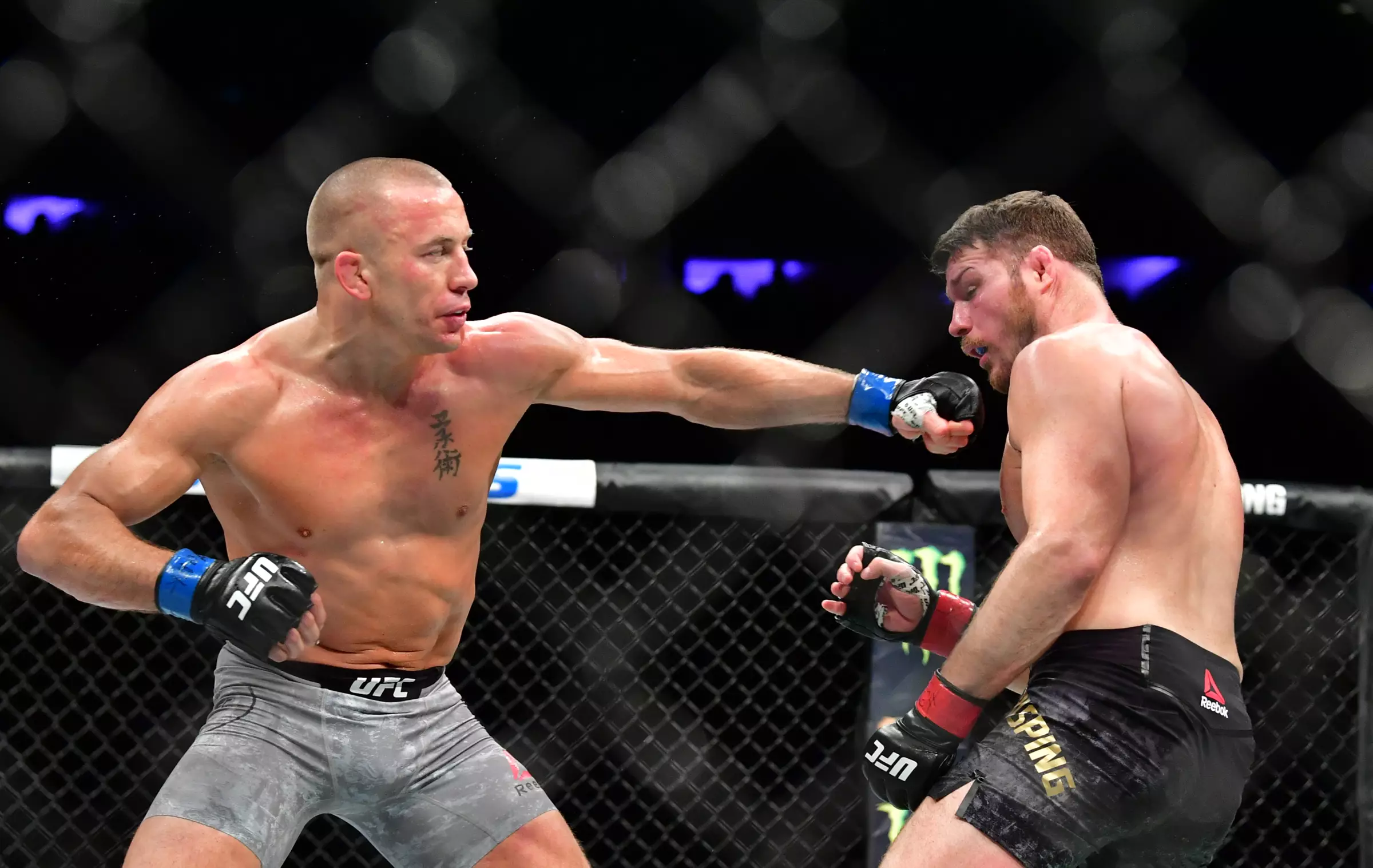 GSP connects against Bisping. Image: PA Images