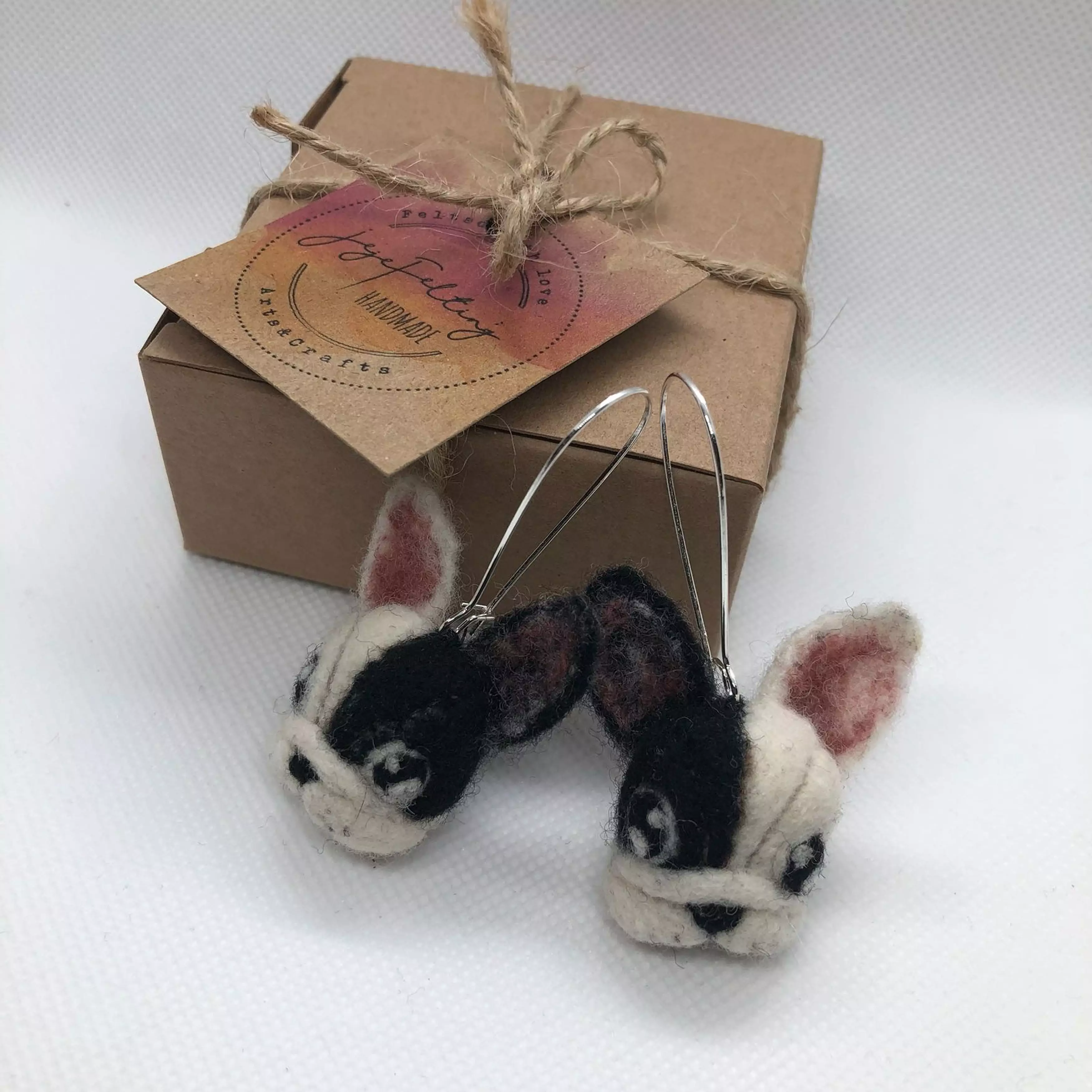 Pelin also makes jewellery like these French Bulldog earrings.