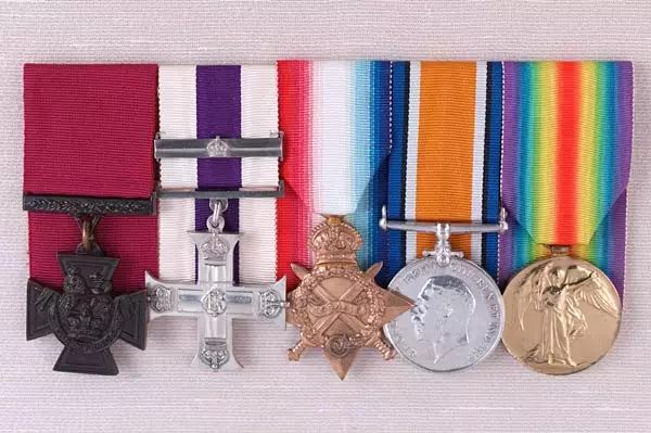 Jacka's medals on display.