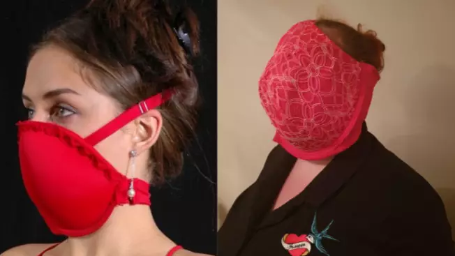 Woman Hilariously Attempts To Make A 'Makeshift Mask' From Her Bra