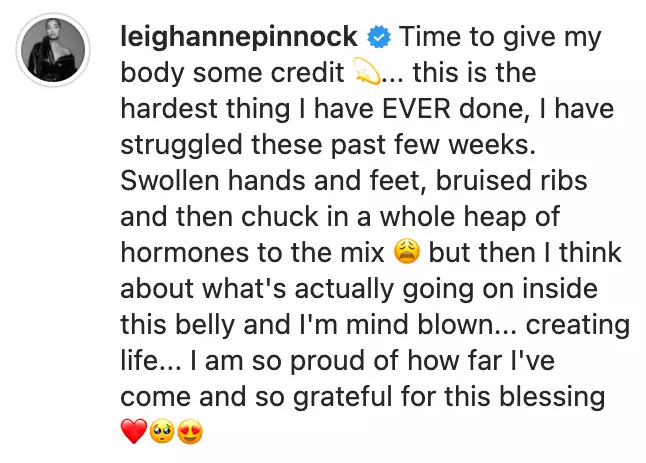 Leigh-Anne said she wanted to give her body some credit (