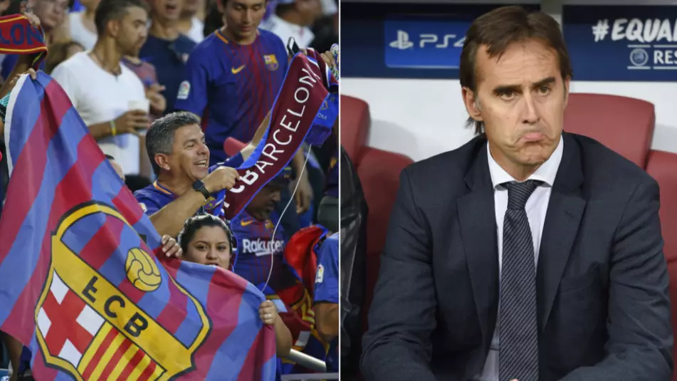 Barcelona Fans Chant "Lopetegui Stay, We Love You!" During Sevilla Win 