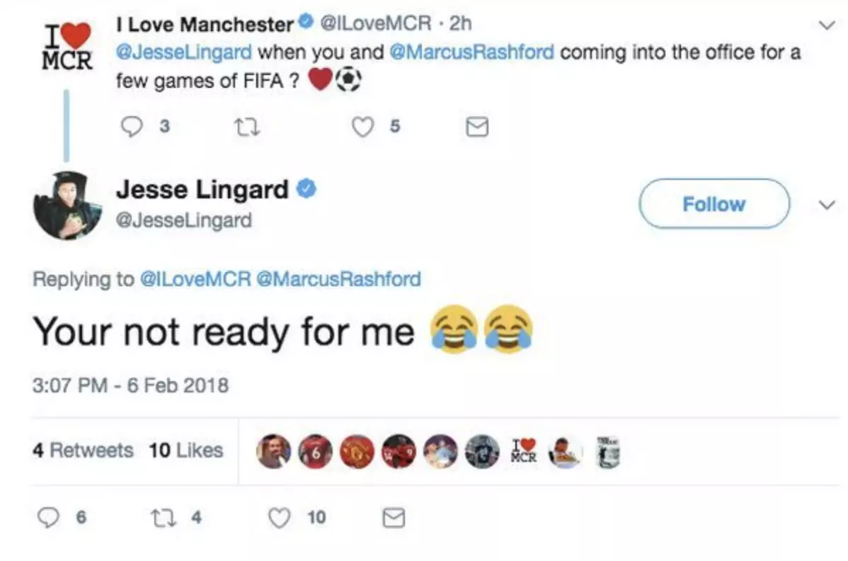 A tweet was posted from Lingard's Twitter at 3:07pm. Image: Jesse LIngard/Twitter 