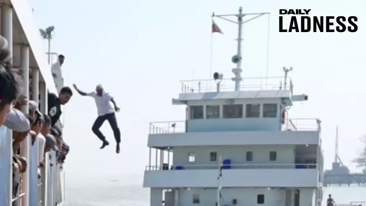 Dramatic Moment Captain, 60, Jumps 40 Feet From His Ship To Save Drowning Woman