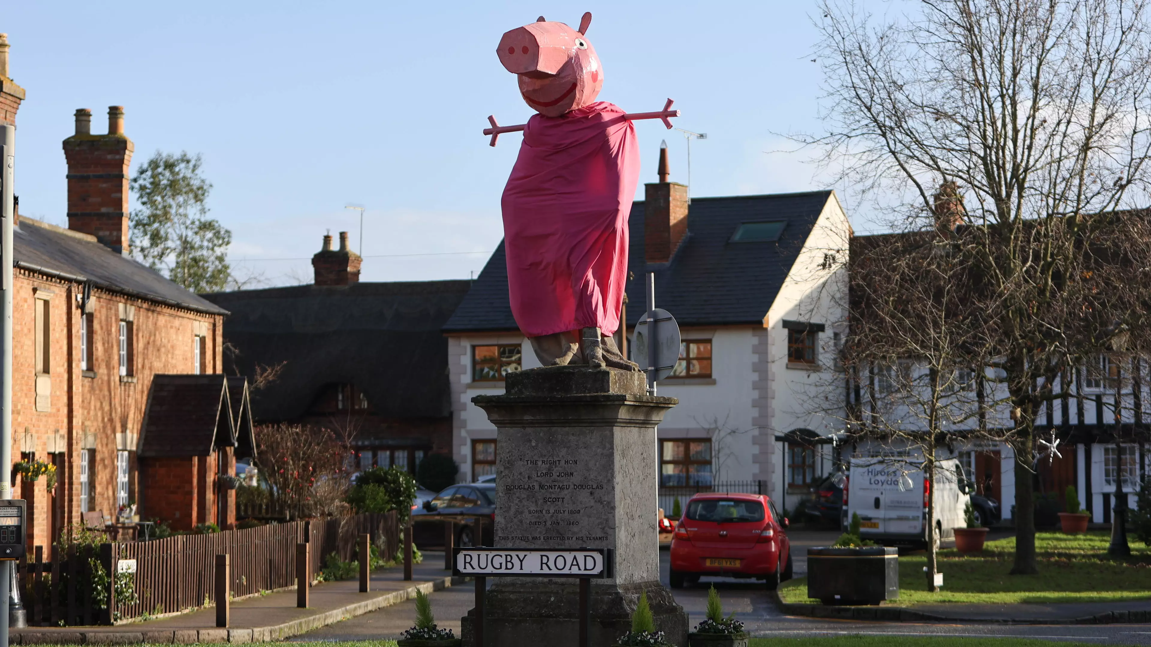 Residents Left Baffled After Town Statue Is Turned Into Giant Peppa Pig