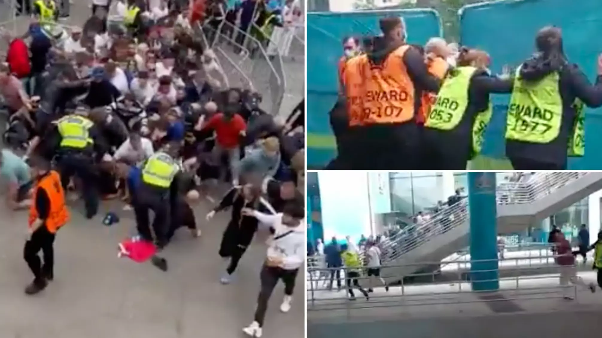 Footage Shows England Fans Storming Past Stewards To Get Into Wembley For Euro 2020 Final