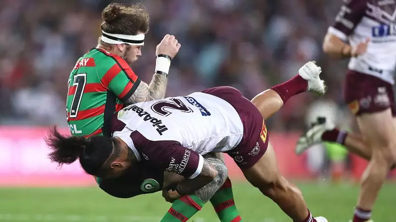 Manly winger George Taufua is notorious for his big hits in the NRL.