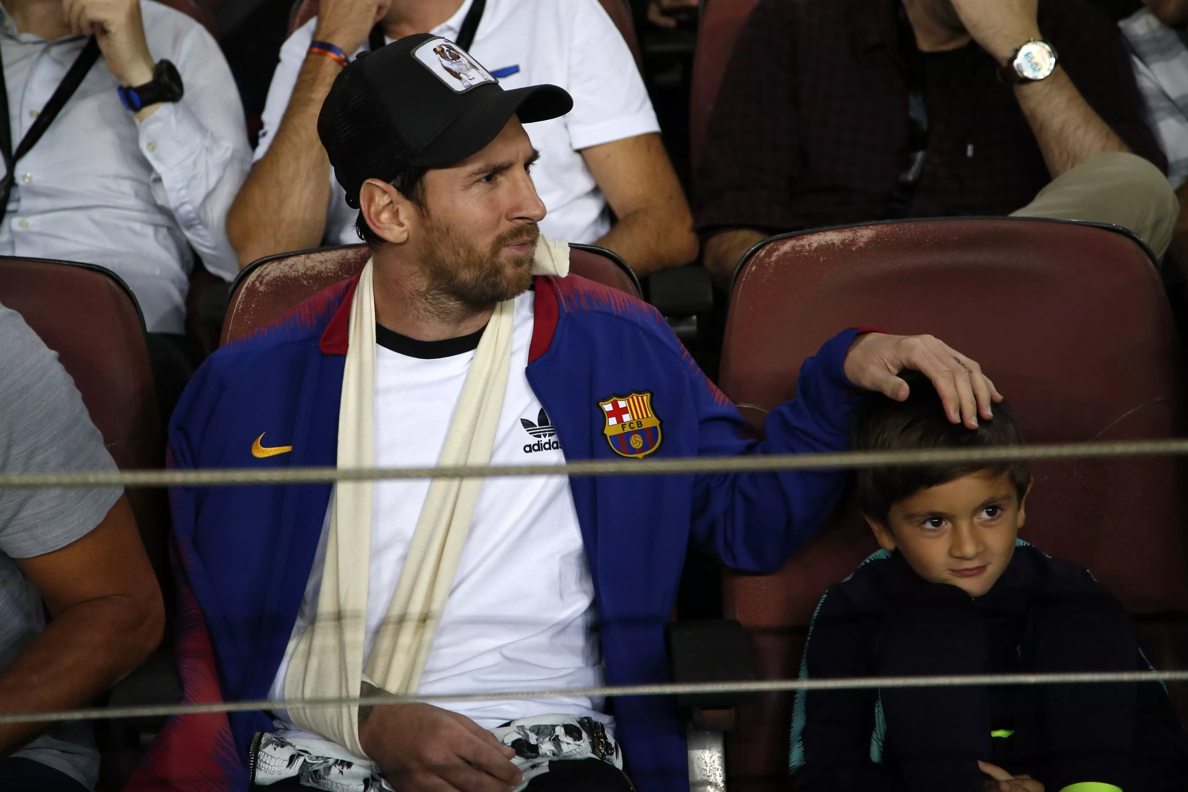 Looks like little Thiago prefers watching his dad play. Image: PA Images