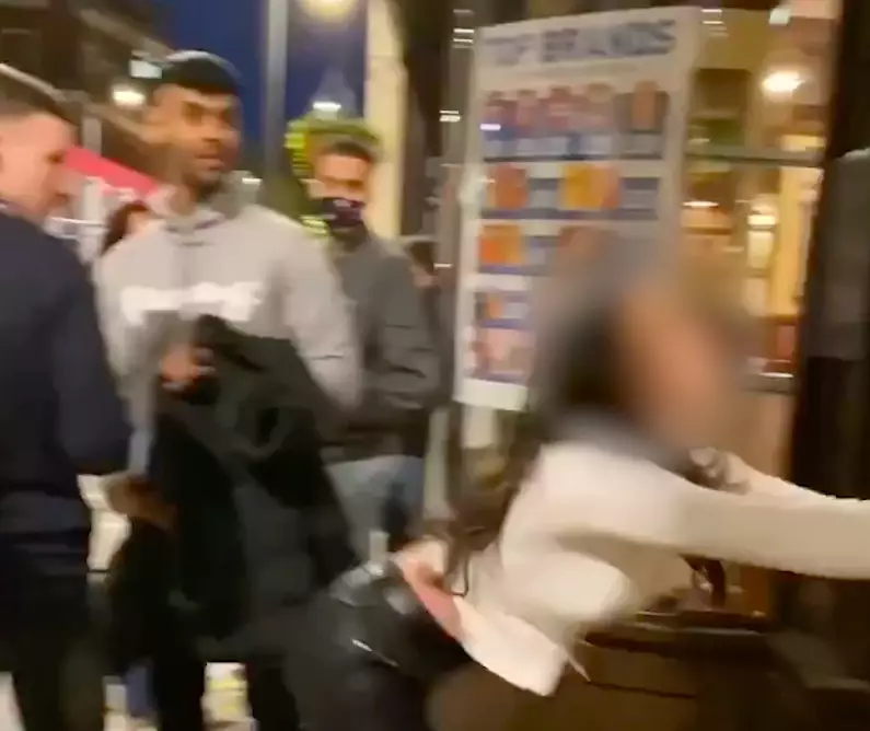 She was filmed becoming increasingly aggressive towards the bouncer (