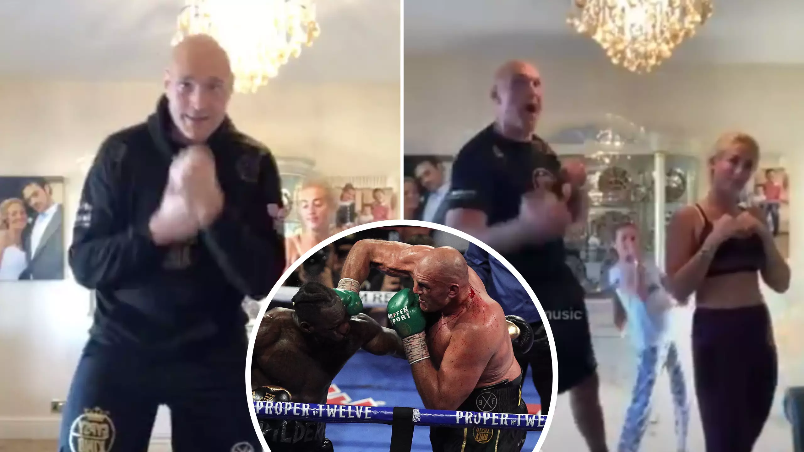Tyson Fury Hilariously Teaches Family How To Knockout Deontay Wilder In Workout Video