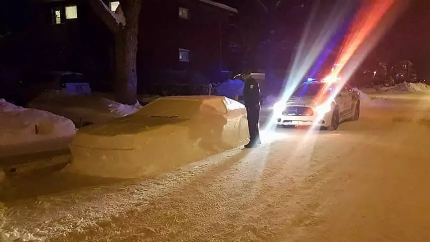 Canadian Made A Snow Car That Looked So Real Police Nearly Gave It A Ticket