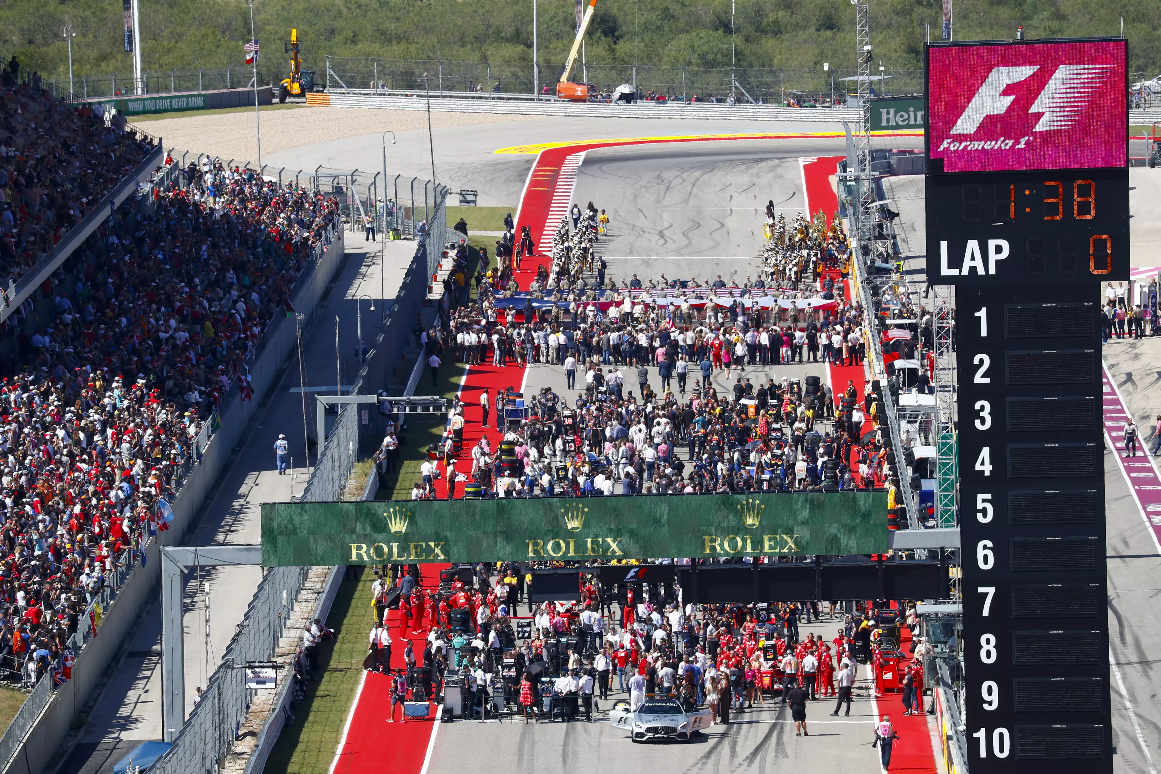 Formula One grids have a lot of people on them but now it'll be some of the public. Image: PA Images.
