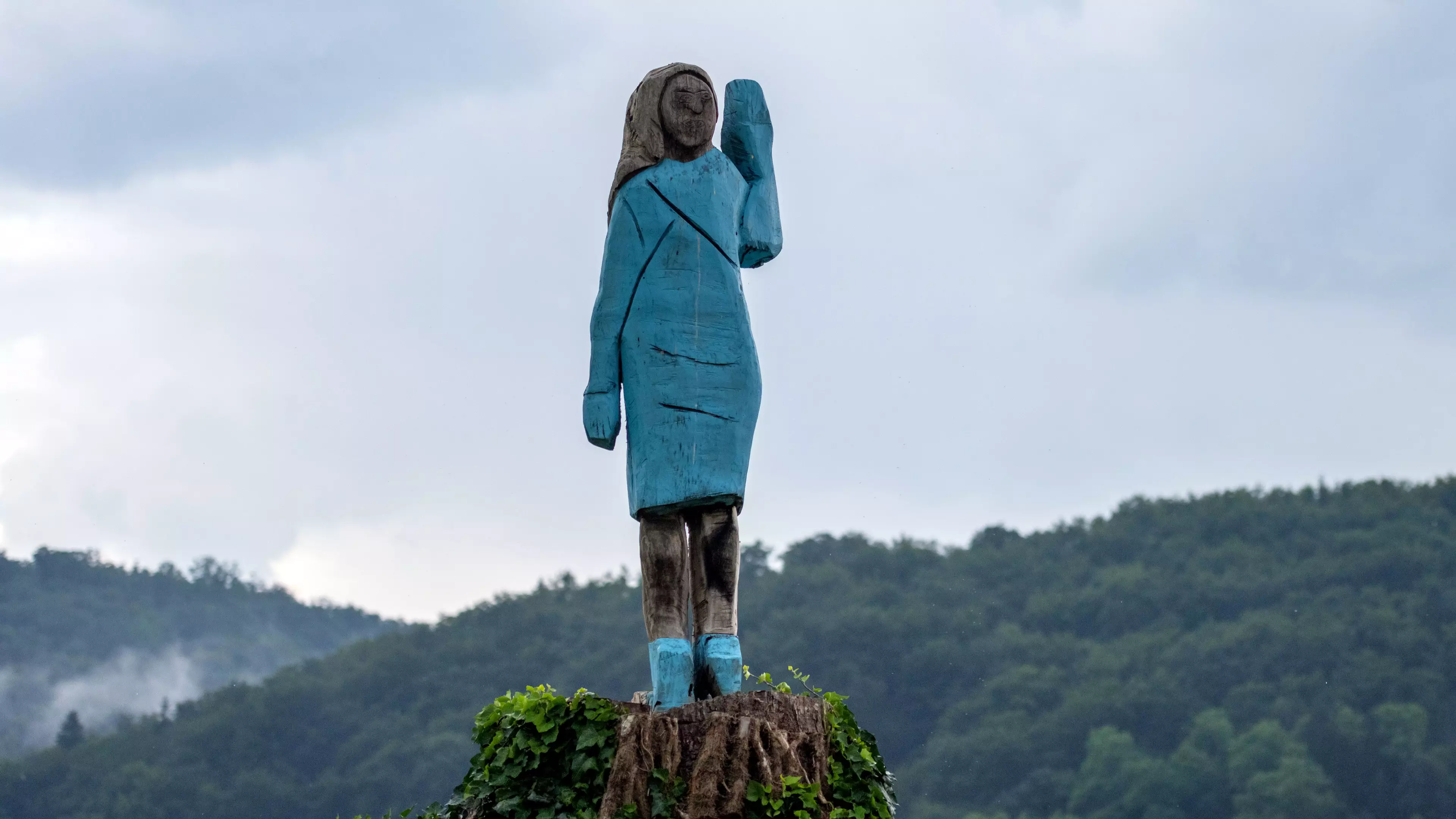 Statue Of Melania Trump Removed From Her Hometown After It Was Set On Fire 