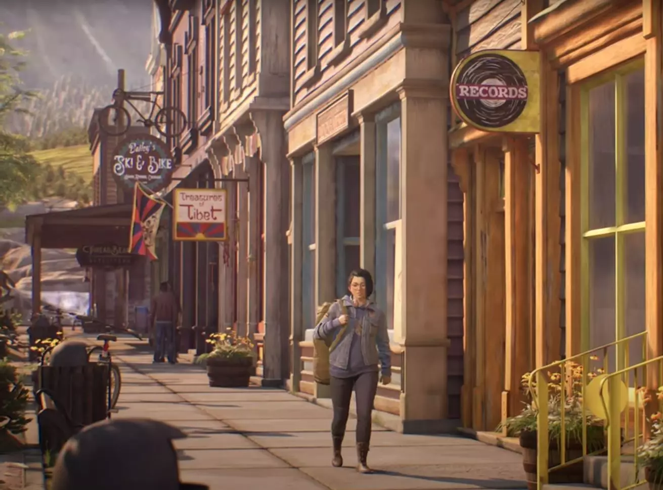 Life is Strange's Alex With the flag behind her //