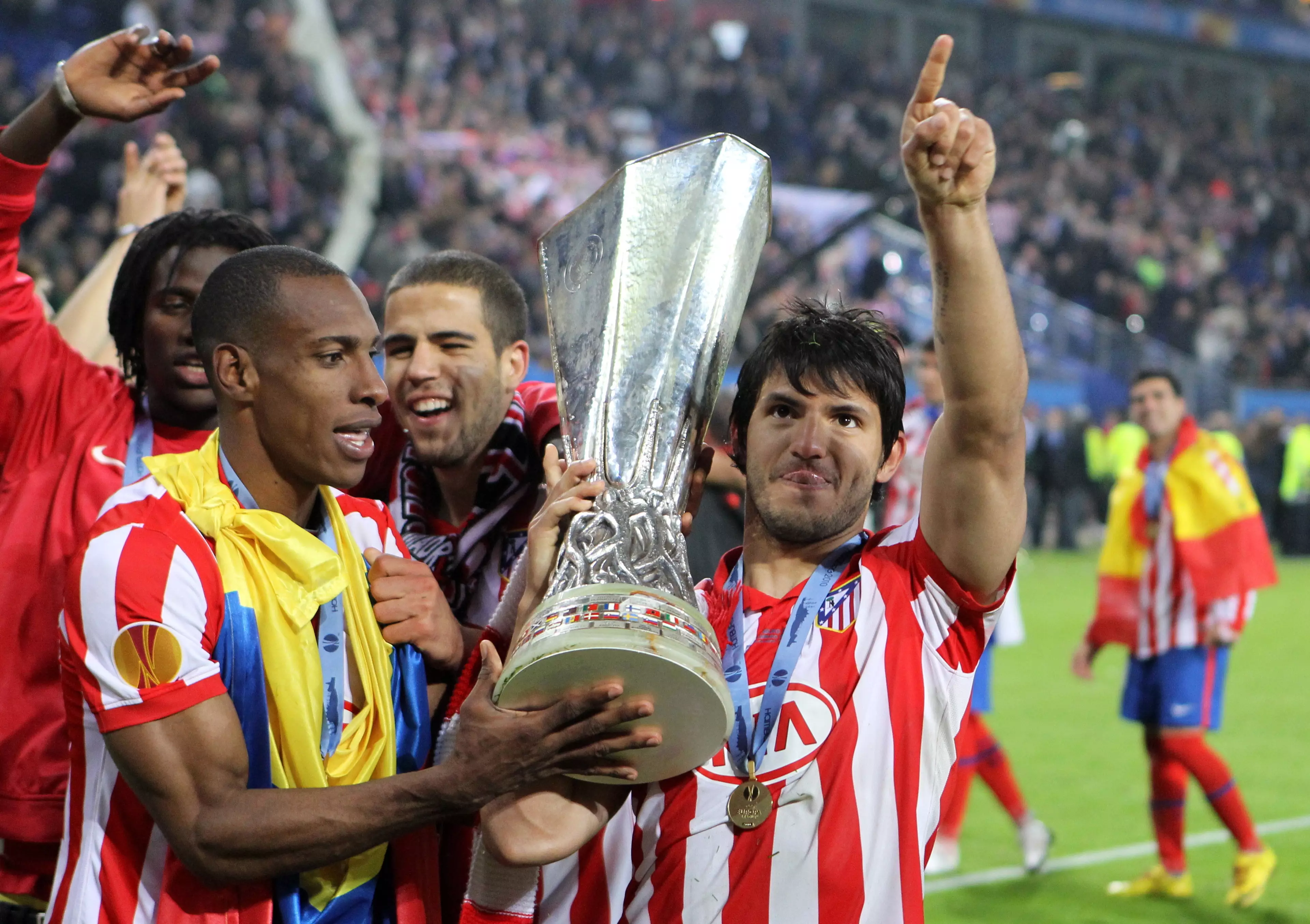 Aguero won the Europa League with Atletico Madrid. Image: PA Images