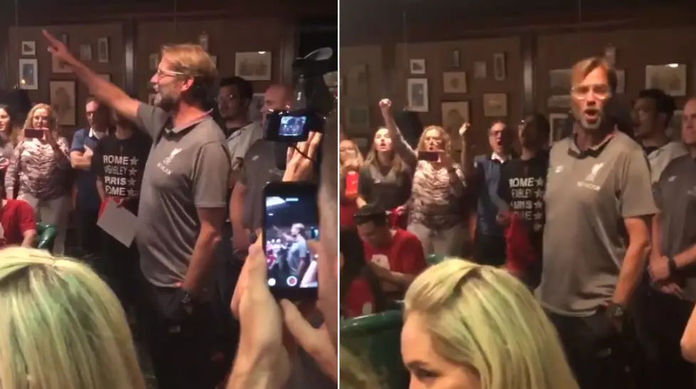 Jurgen Klopp Surprises Liverpool Fans In Pub And Sings 'Allez Allez, Allez' 