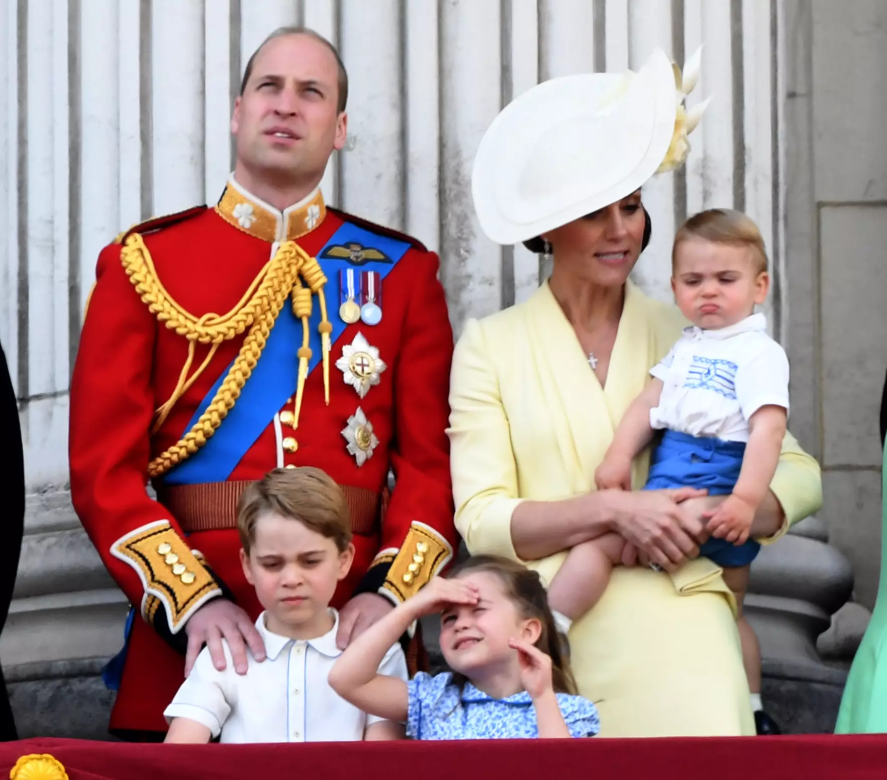 Carole says she is a hands on grandmother for all of her grandchildren. George, Charlotte and Louis are pictured here in 2019 (
