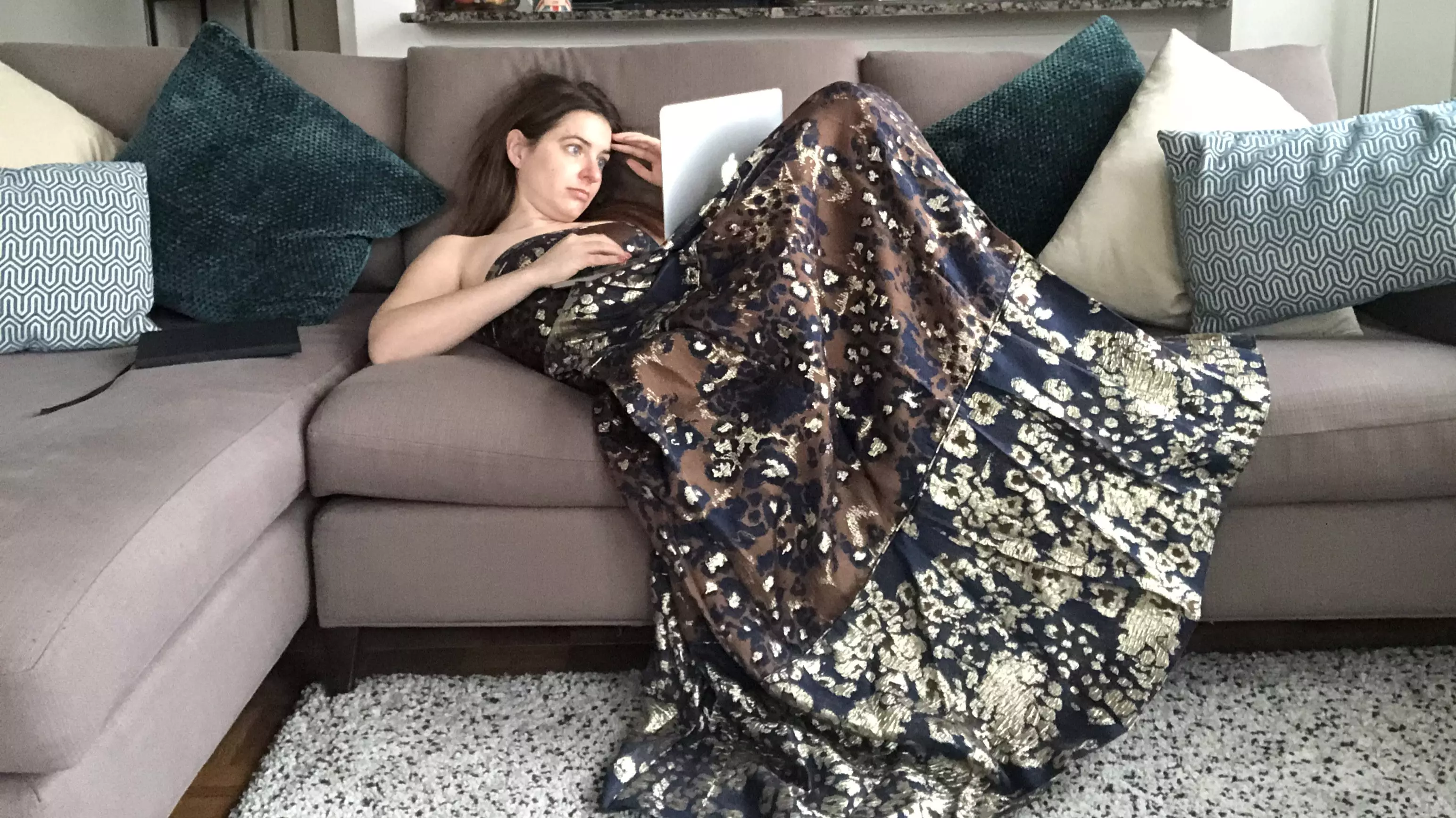 A Woman Is Wearing A Different Ballgown Every Day To WFH