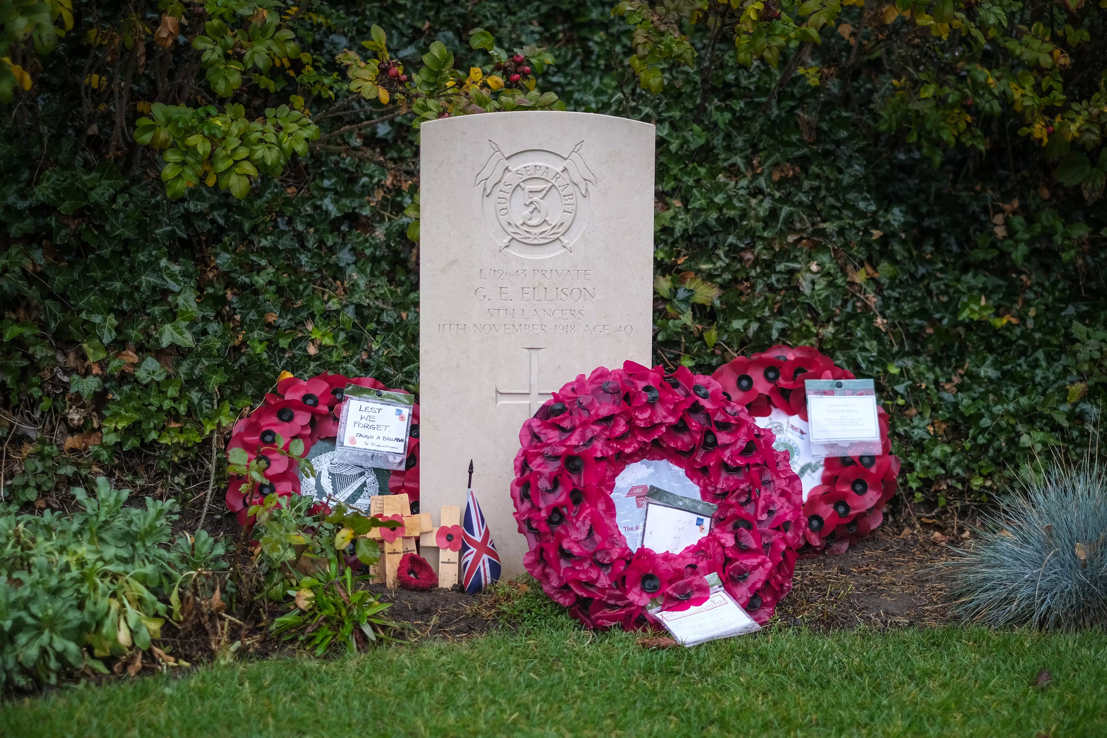 George Ellison's grave the final British soldier to die in World War One.