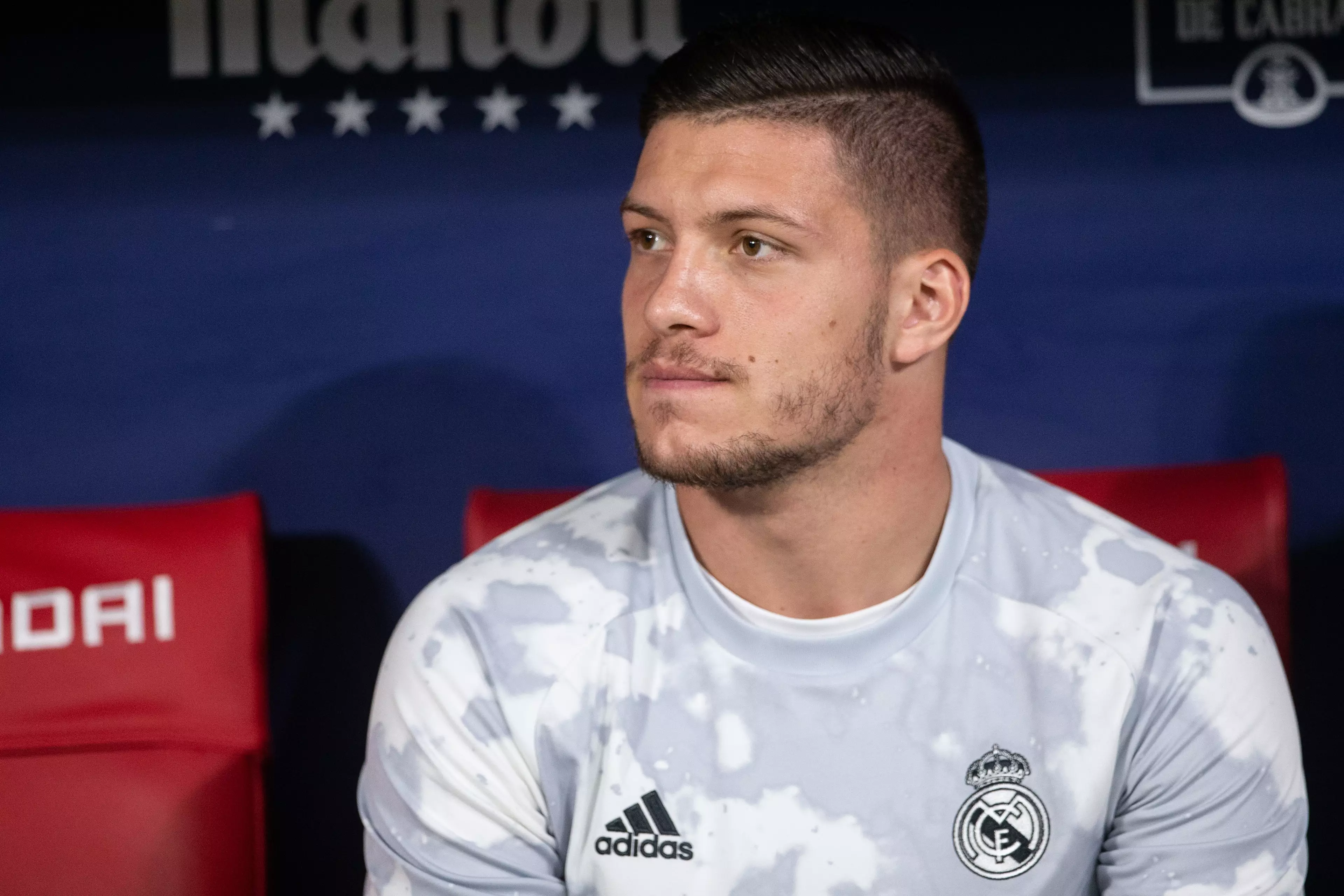 Jovic has had to get used to sitting on the bench this season. Image: PA Images