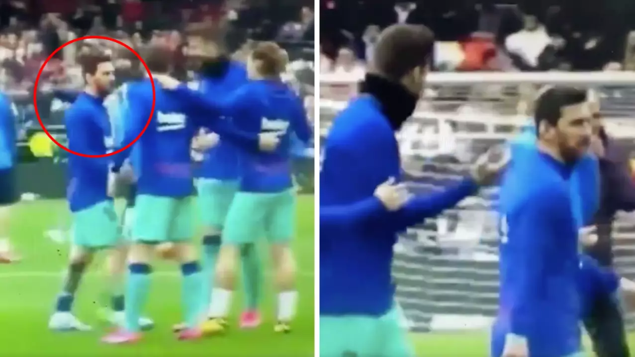 Lionel Messi Refuses To Take Part In Traditional Pre-Match Huddle And It's Worrying Fans 