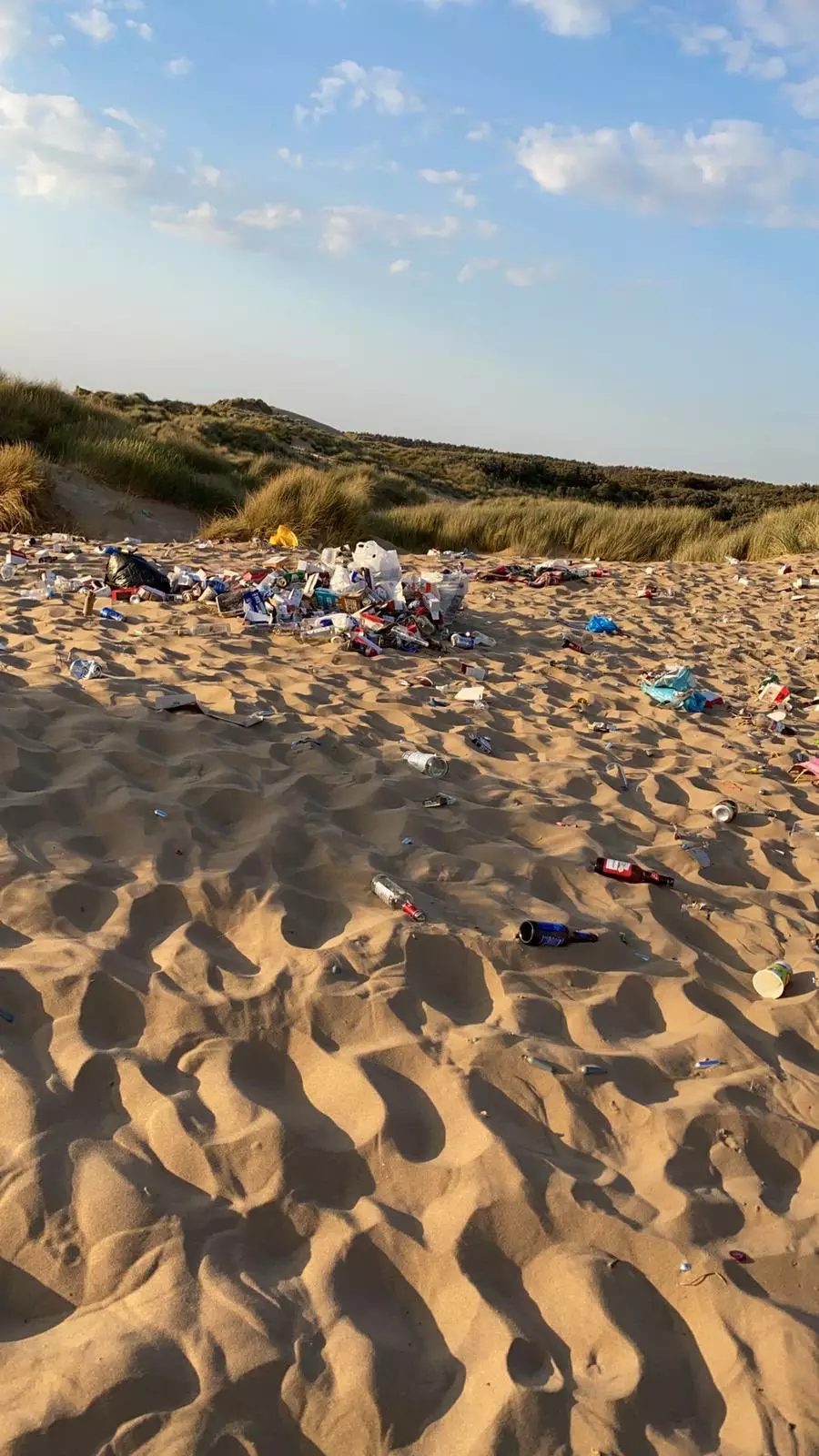 The mess left on Formby Beach.