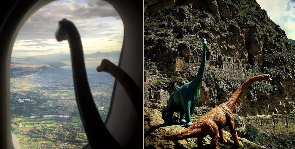 Travel Photos Are So Much Better With Dinosaur Toys